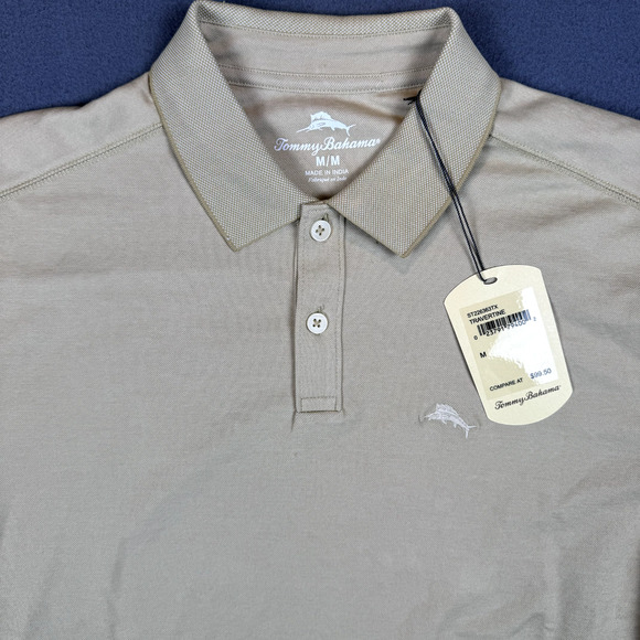 Tommy Bahama Other - NWT Tommy Bahama Shirt Men's Medium Beige Travertine Polo Shirt SS ST226363TX